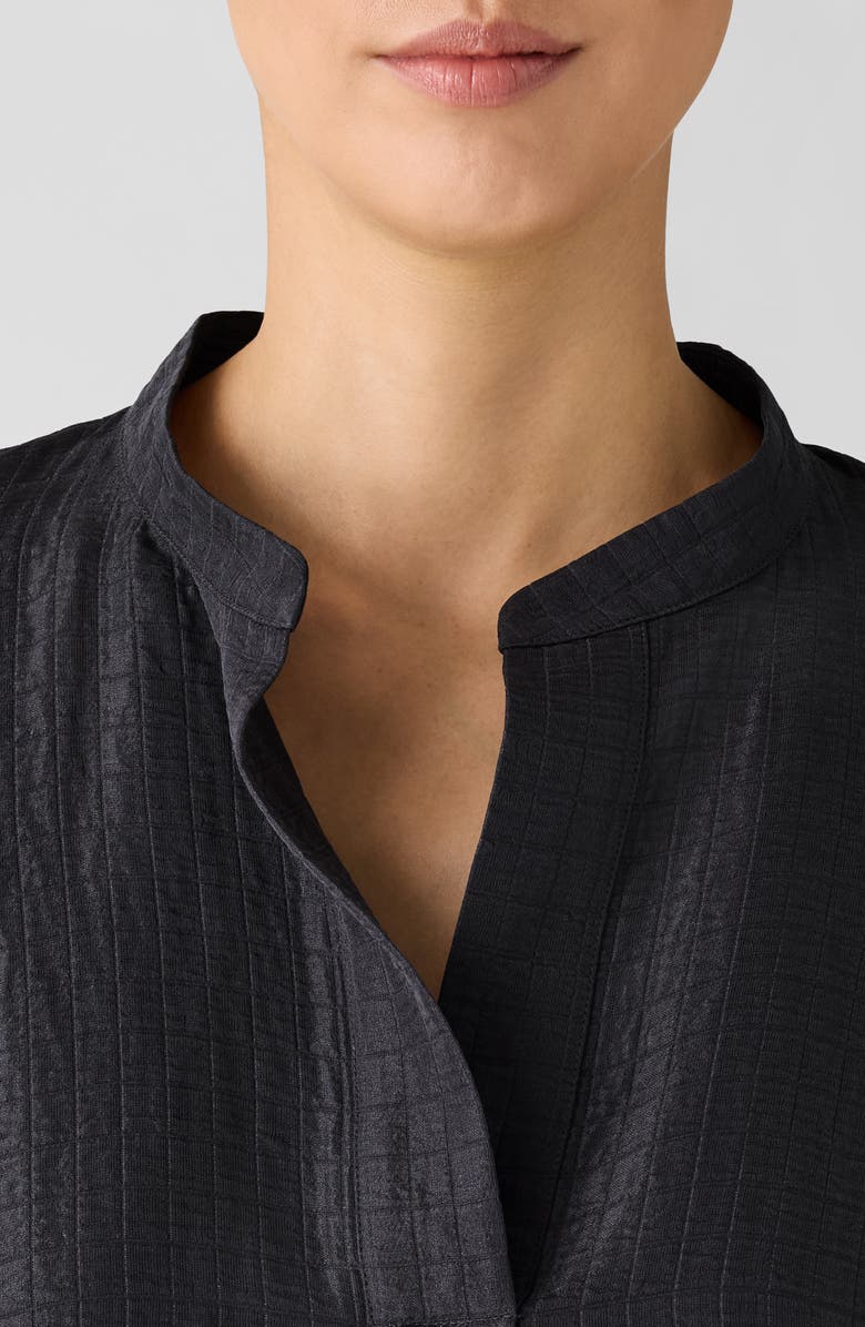 Eileen Fisher Silk & Linen Mandarin Collar Top, Alternate, color, 
