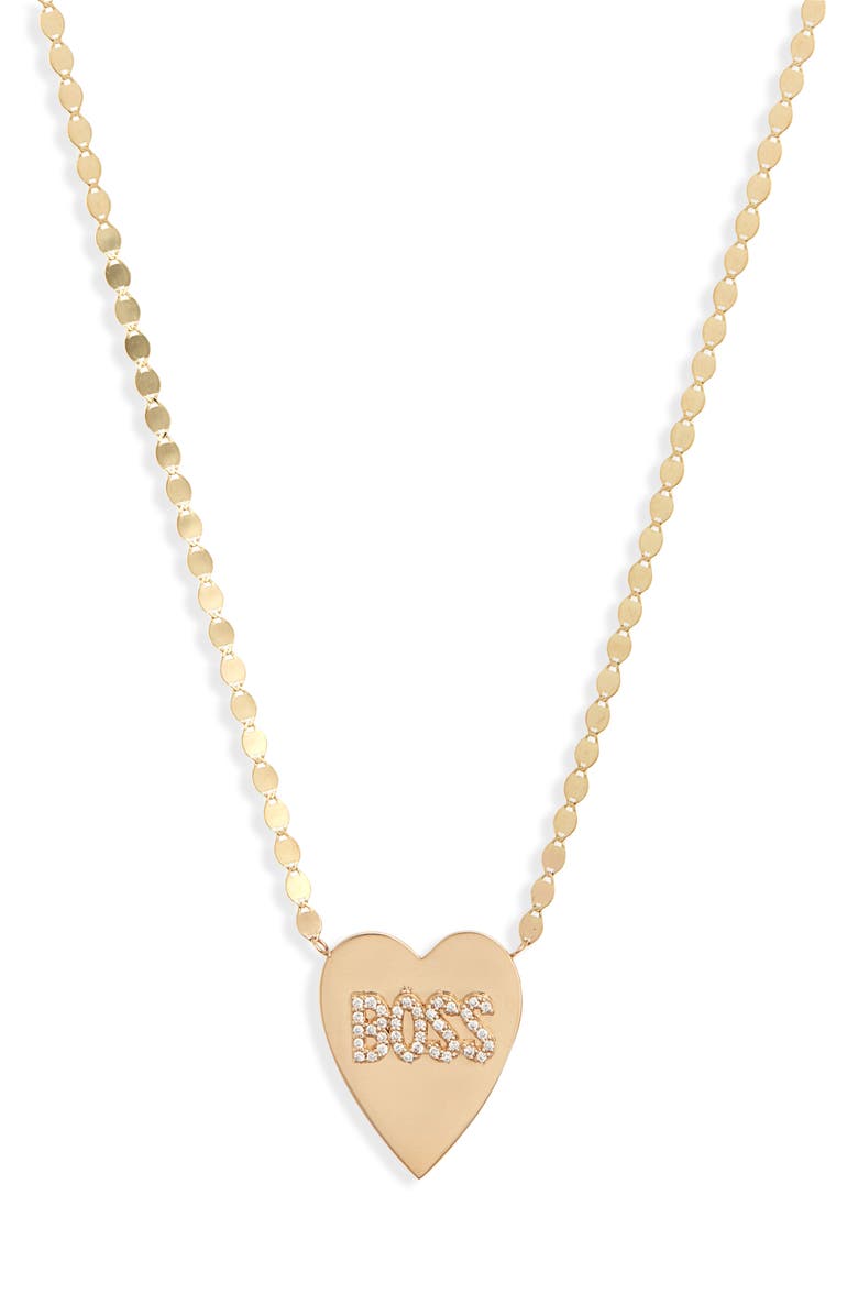 LANA Boss 14K Gold Heart Necklace, Main, color, 