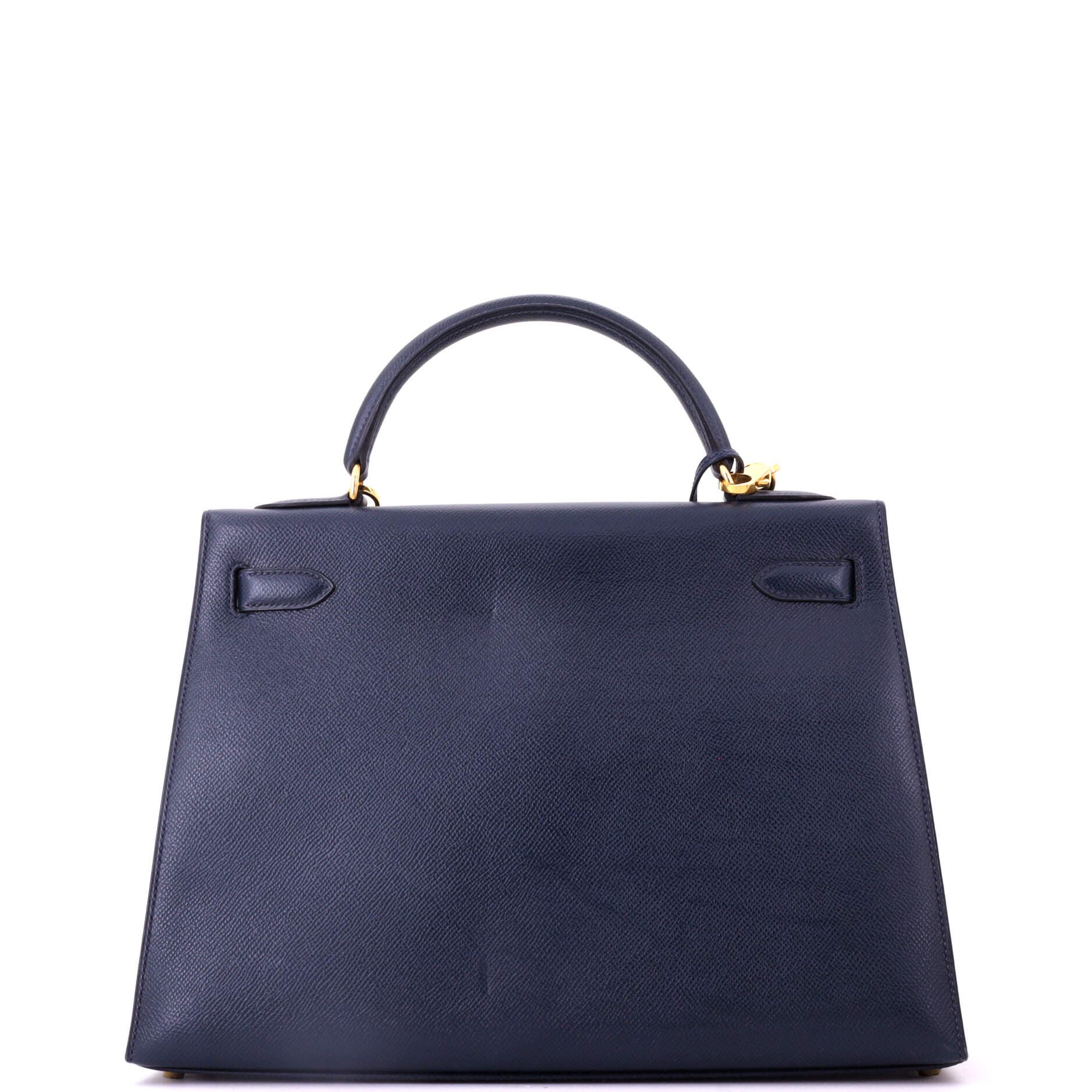 Pre-Owned Hermes Kelly Handbag Blue Courchevel with Gold Hardware 32, Alternate, color, Bleu Marine