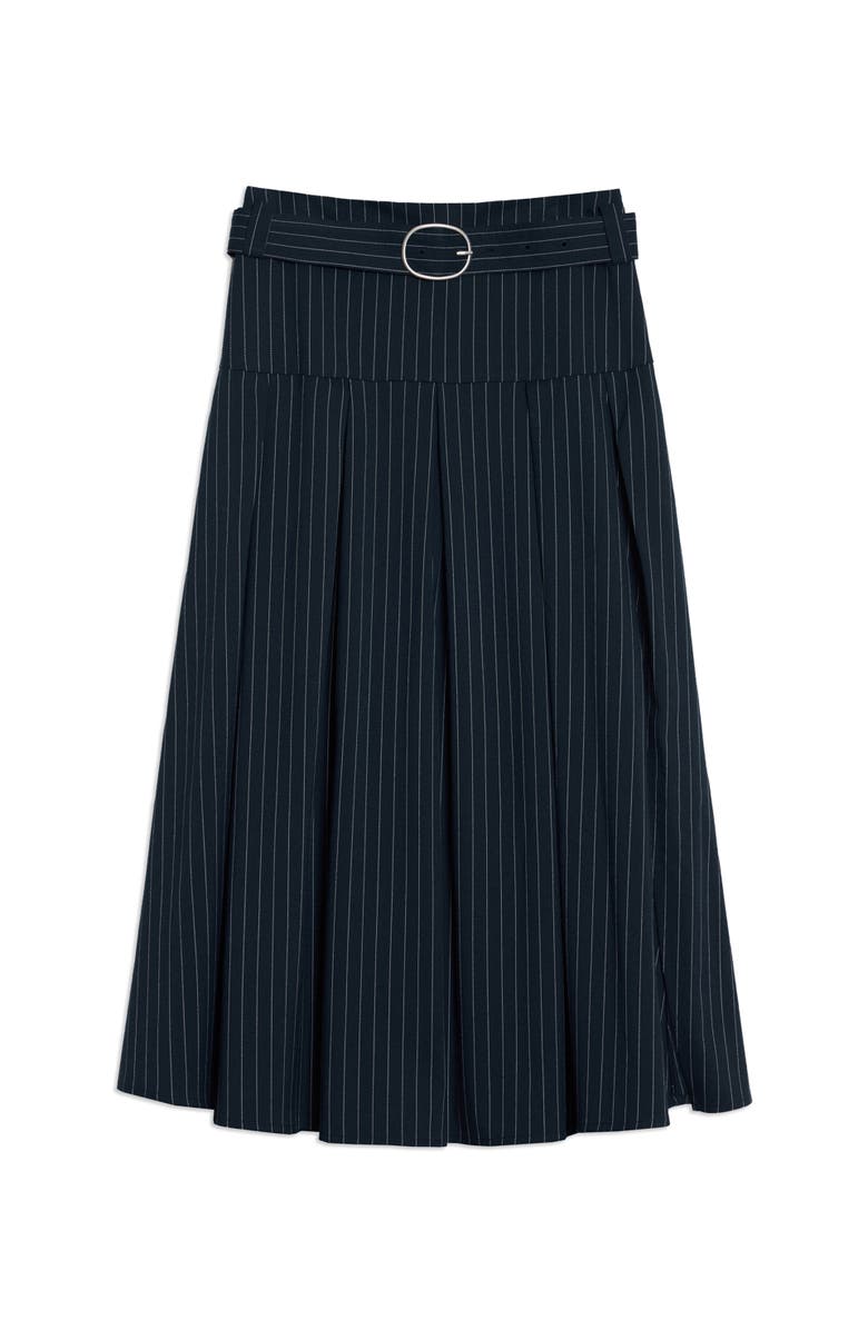 Albaray Pinstripe Midi Skirt, Alternate, color, Navy