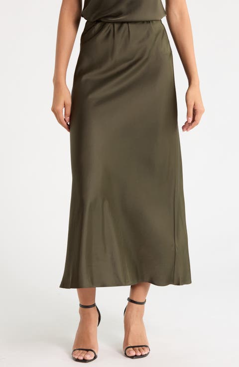 Eton Satin Midi Skirt