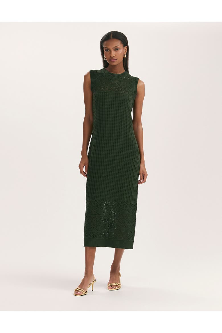 Ravi Crochet Midi Dress, Main, color, Khaki