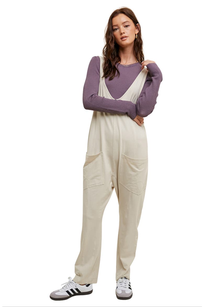 Knit Open Back Jumpsuit, Alternate, color, ECRU