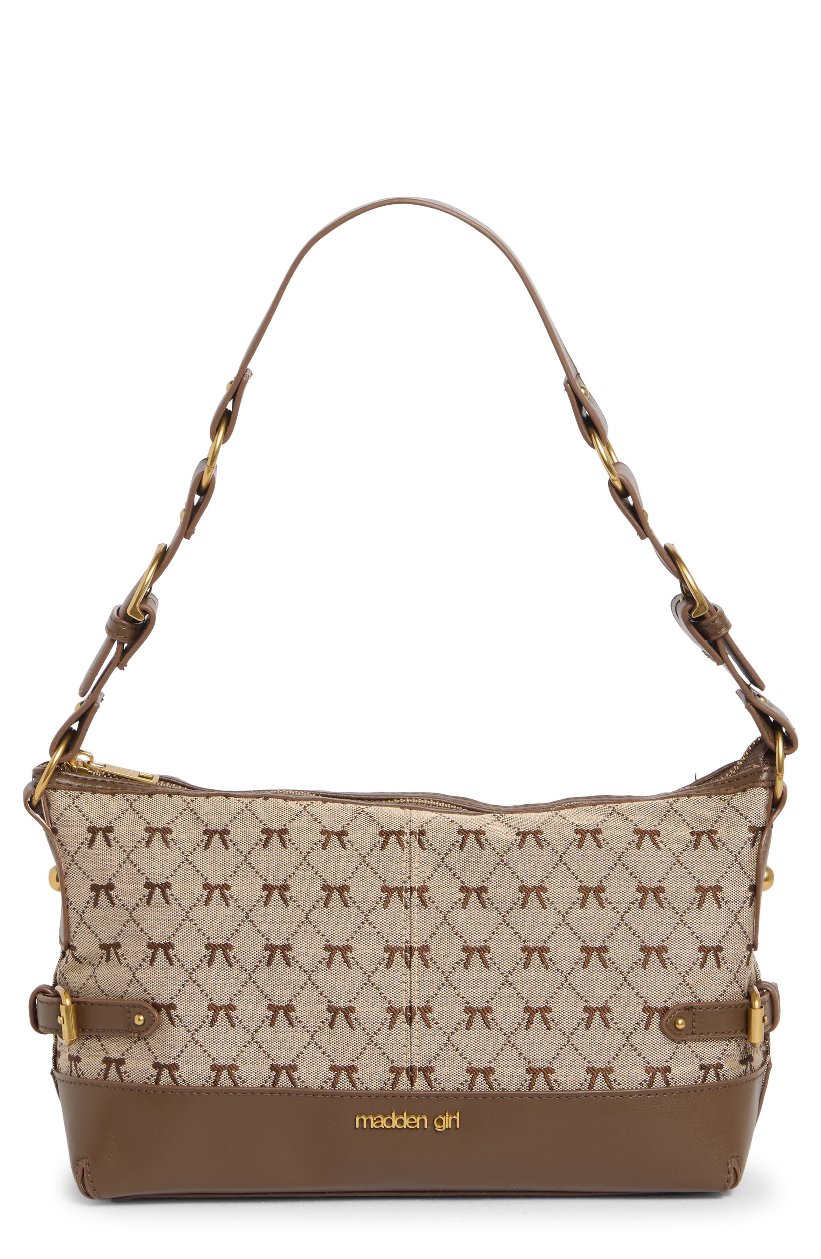 Jacquard Baguette Shoulder Bag