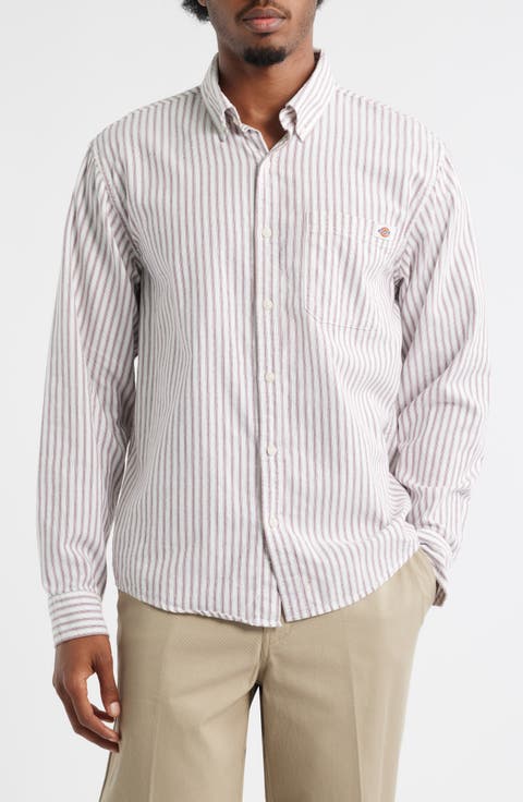Gallatin Ticking Stripe Cotton Button-Down Shirt