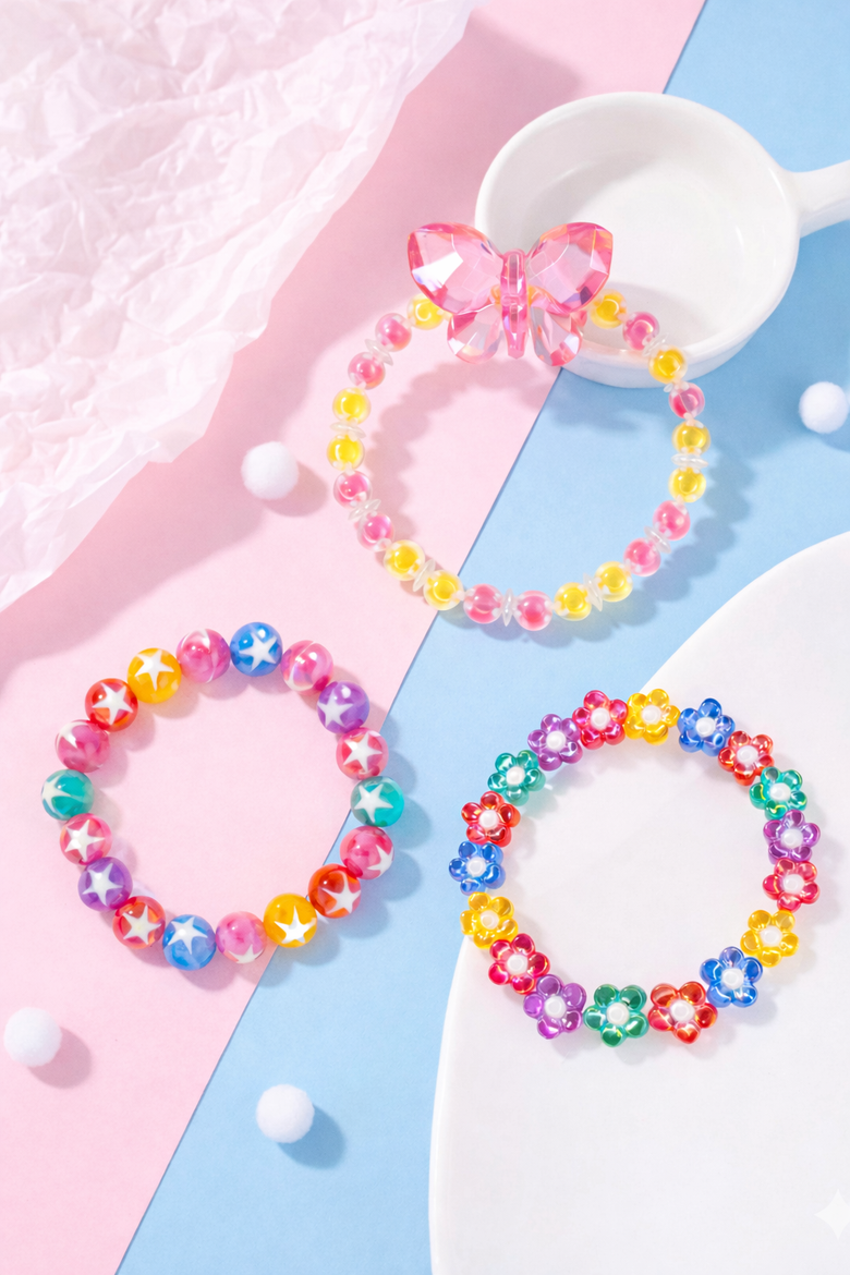 Sparkle Bead Bangle Trio Set & Keepsake Tin Case, Alternate, color, Color Pop