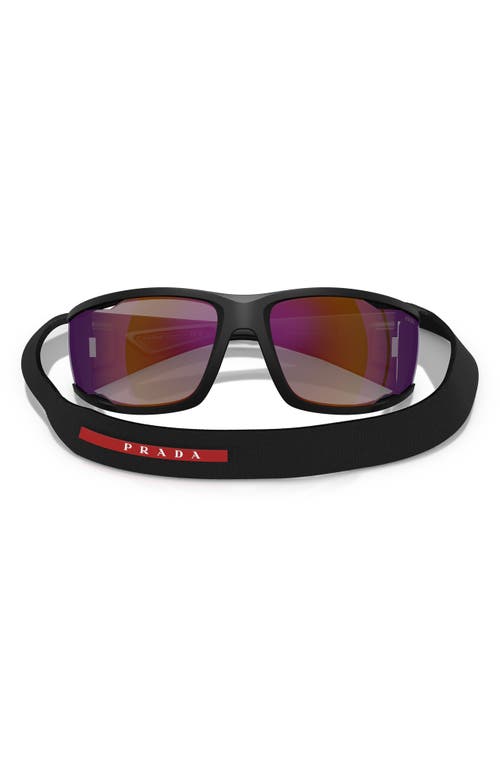 Prada Linea Rossa 85mm Rectangular Sunglasses In Matte Black