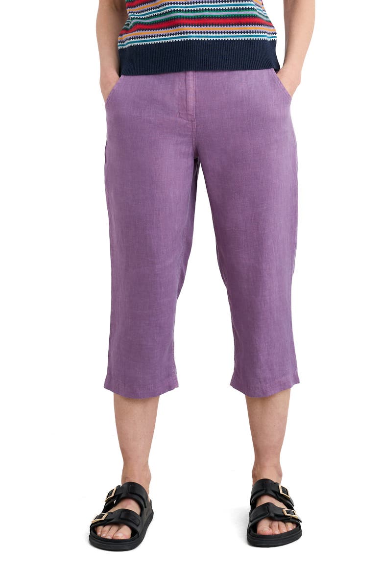 Brawn Point Linen Crop Pants, Main, color, LIGHT DAMSON