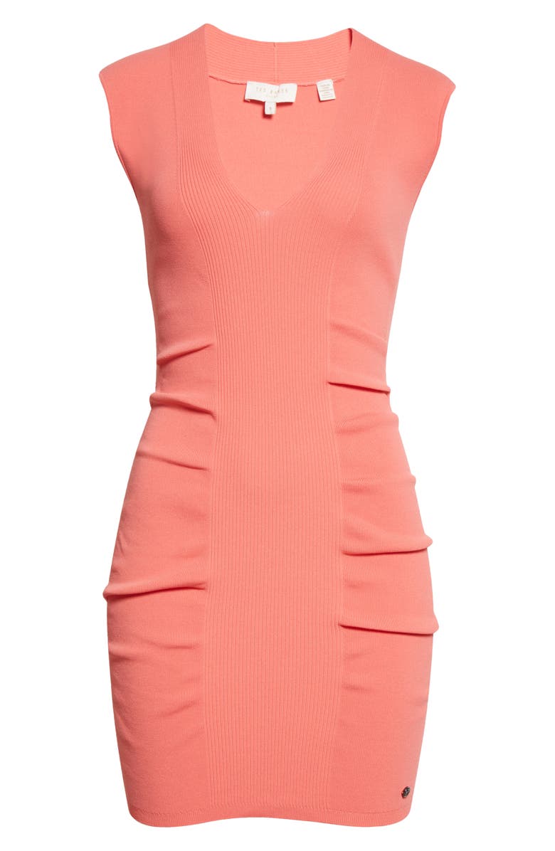 Ted Baker London Novari Ruched Rib Knit Dress, Alternate, color,