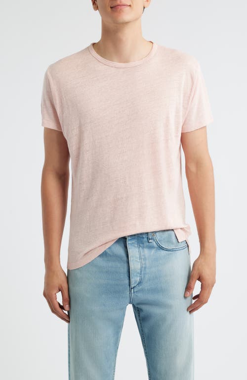 Alex Crane Sun Regular Fit Linen Tee In Pink