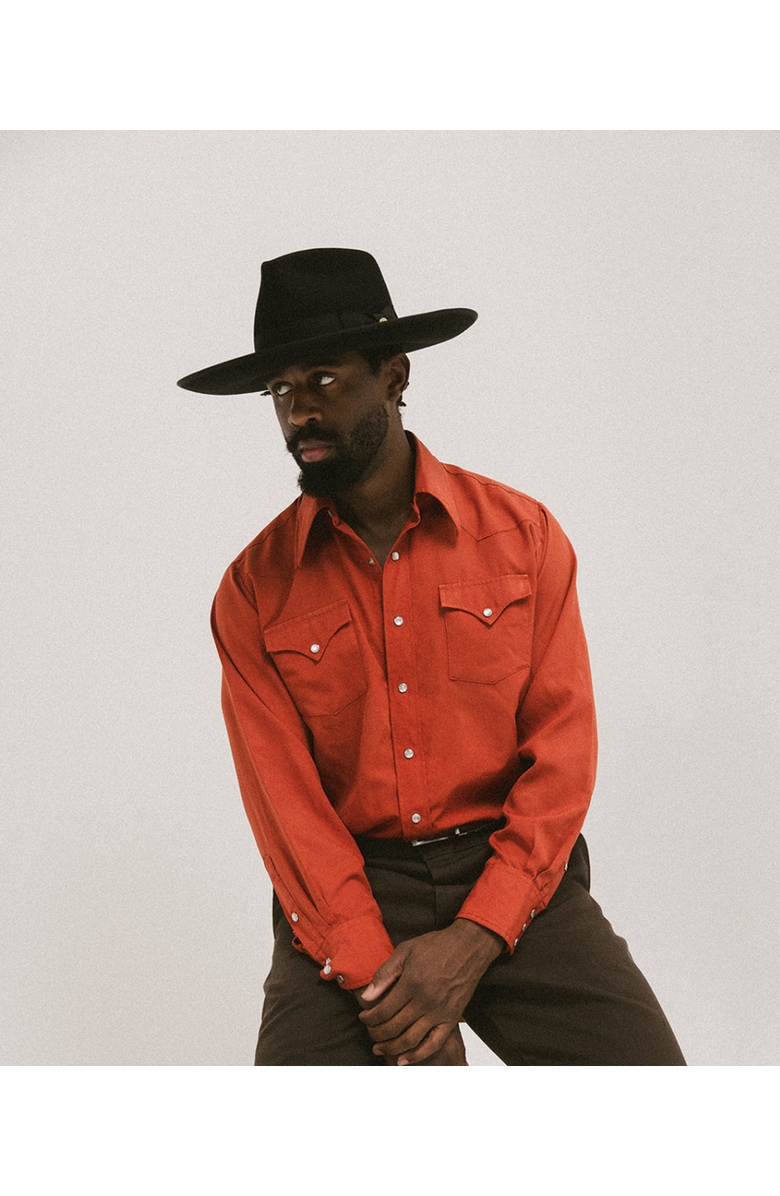 Two Roads Hat Co. Taos Western Fedora, Alternate, color, Black
