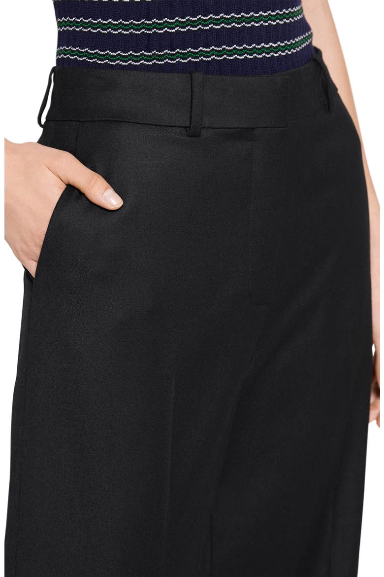 Sleek Flannel Straight Classic Pants, Alternate, color, BLACK