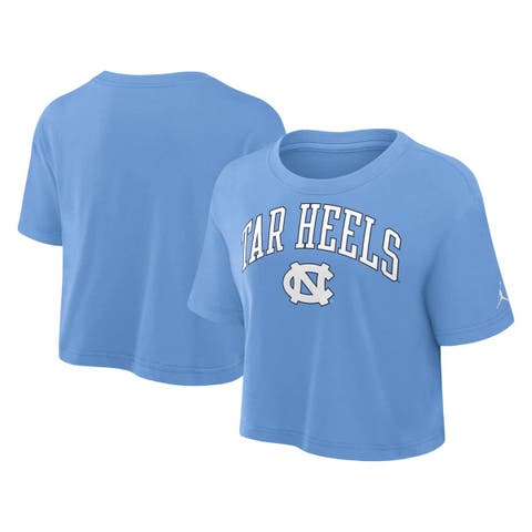 Women's Jordan Brand Carolina Blue North Carolina Tar Heels Athletic Prep Arch Cropped Performance T-Shirt