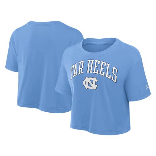 Jordan Brand Carolina Blue North Carolina Tar Heels Athletic Prep Arch Cropped Performance T-shirt