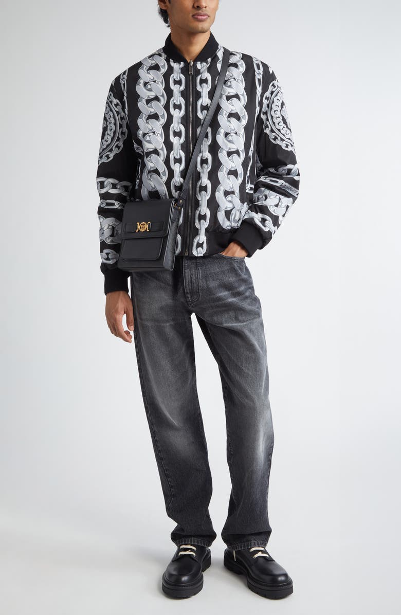 Versace Stonewashed Straight Leg Jeans, Alternate, color,