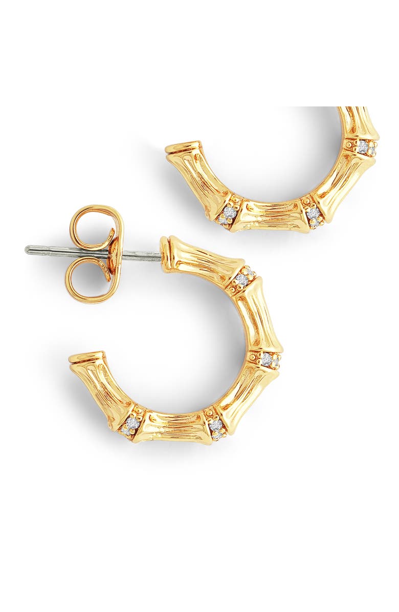 Anabel Aram Jewelry Bamboo Huggie Hoop Earrings, Alternate, color, Gold