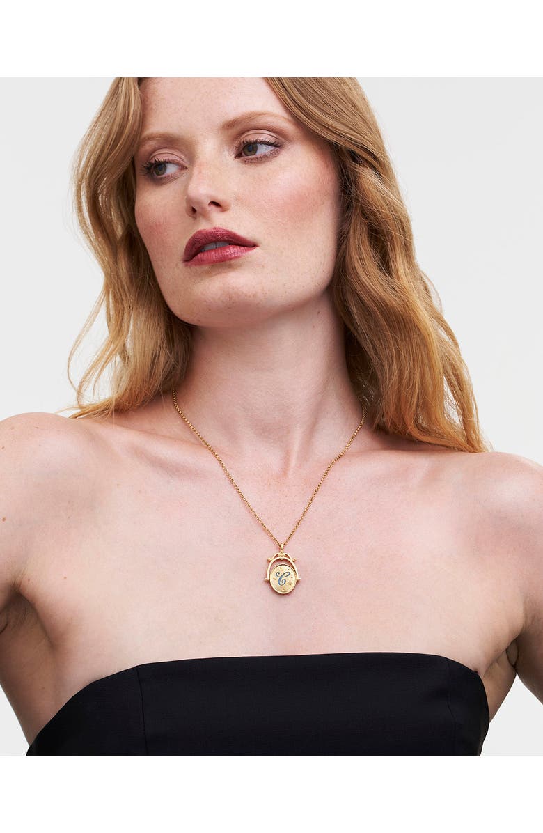 Fable England C Initial Cornflower Gold Spinner Chain Necklace, Alternate, color, Gold