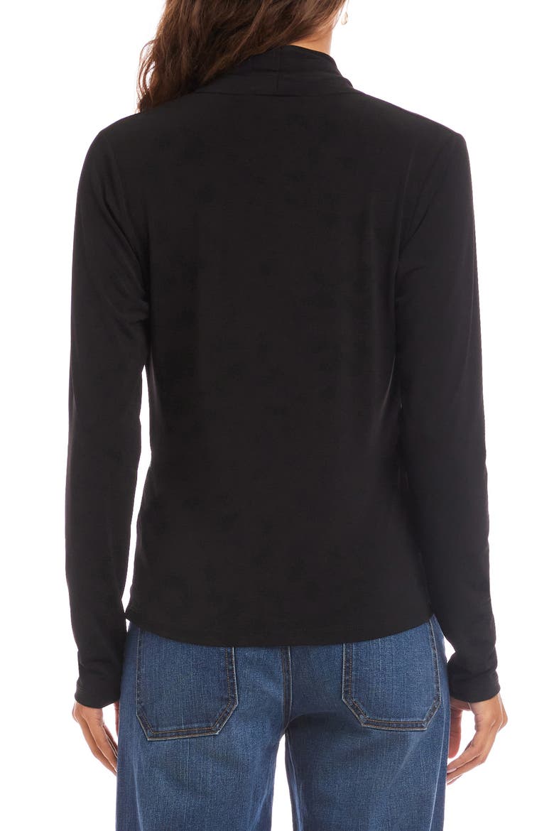 Travel Jersey Drape Cross Front Top, Alternate, color, BLACK