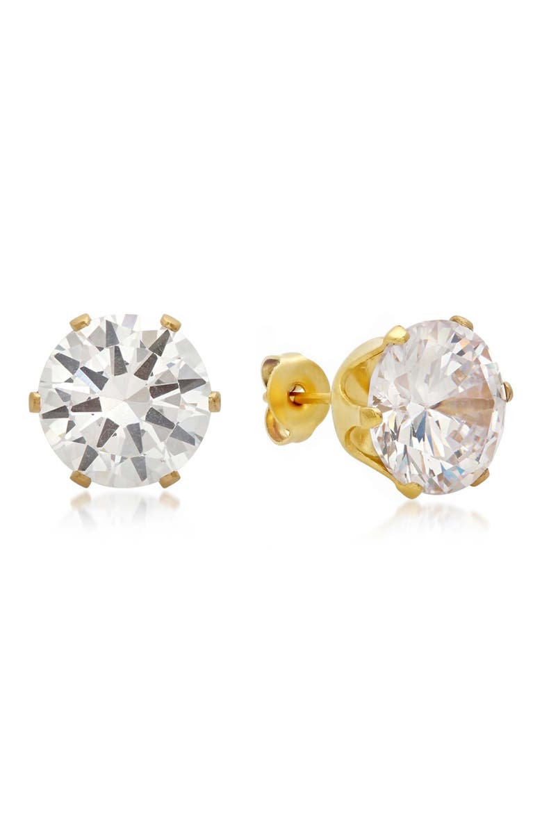 18k Gold Plated Stud Earrings, Main, color, GOLD