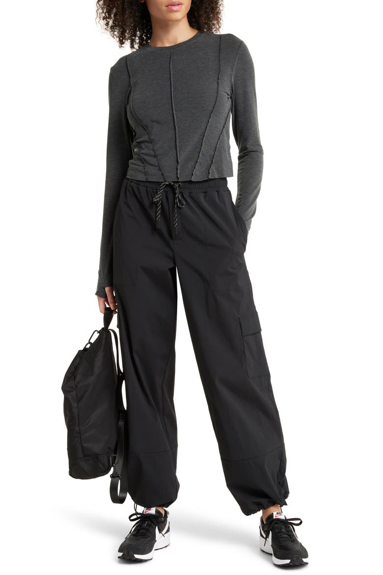 Streamline Reverse Seamed Top, Alternate, color, GREY DARK CHARCOAL