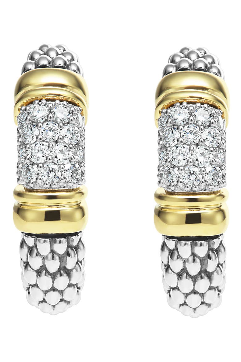 Signature Caviar Pavé Diamond J Hoop Earrings video