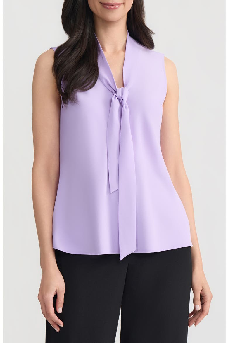Sleeveless Tie Front Top, Main, color, LAVENDER MIST