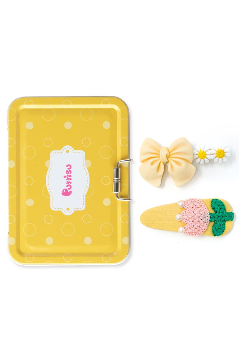 2-piece Hair Clip Gift Set - Bow Garden, Main, color, Honeydew Bloom