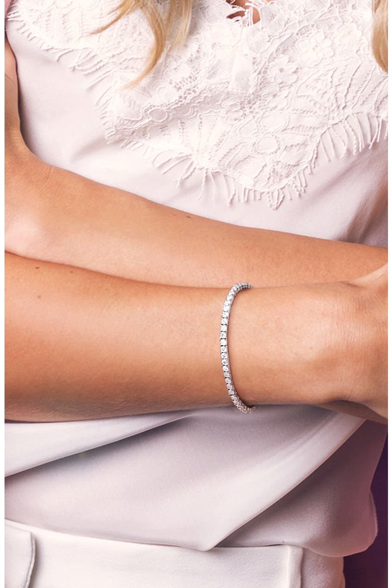 Sterling Silver Lab Grown Moissanite Tennis Bracelet, Alternate, color, SILVER
