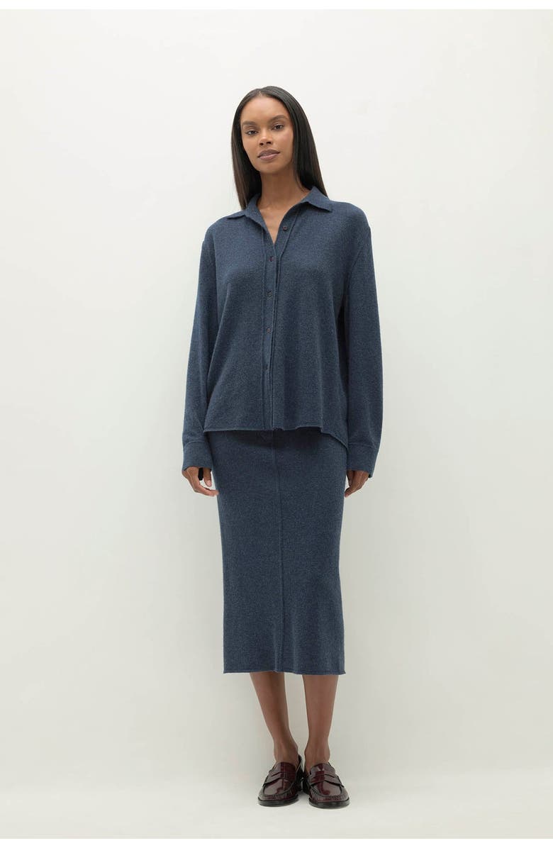 NAKED CASHMERE Catania Denim Cashmere Shirt, Main, color, Indigo