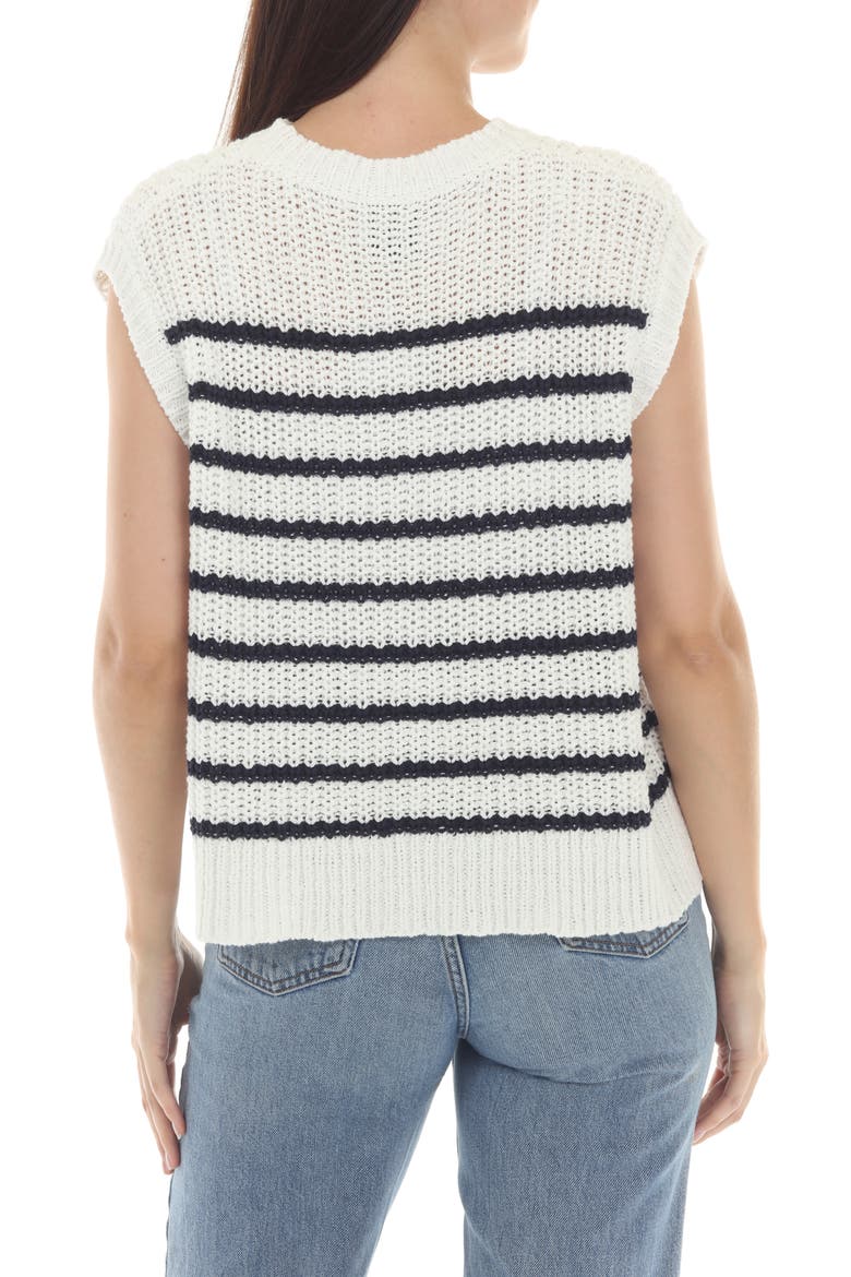 Stripe Sleeveless Knit Top, Alternate, color, WHITE