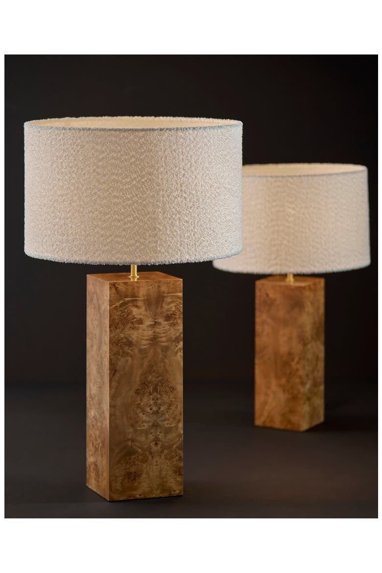 Frederick Table Lamp, Alternate, color, BURLED WOOD W/ ANTIQUE BRASS