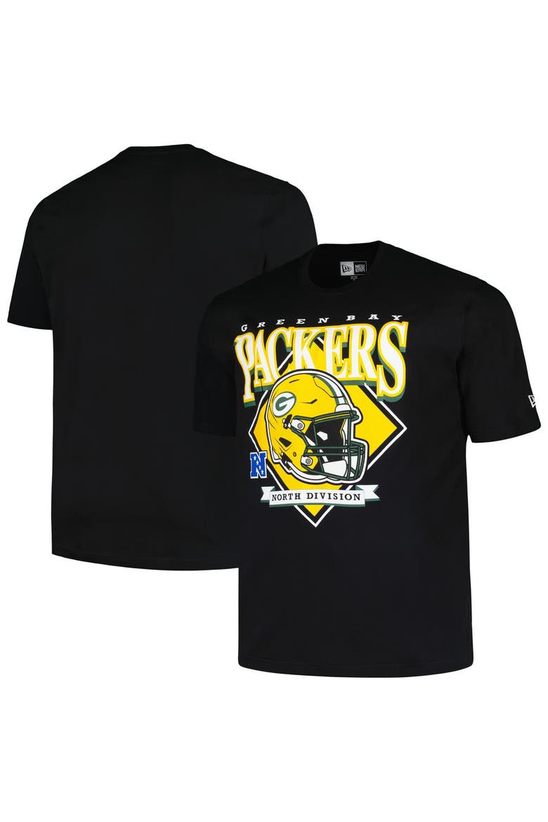 Men's New Era  Black Green Bay Packers Big & Tall Helmet T-Shirt, Alternate, color, Black