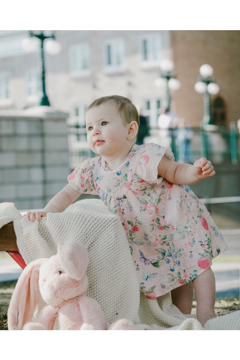 Cotton Muslin Dress and Bloomer Printed Berries Set, Alternate, color, Pink Printed Berries