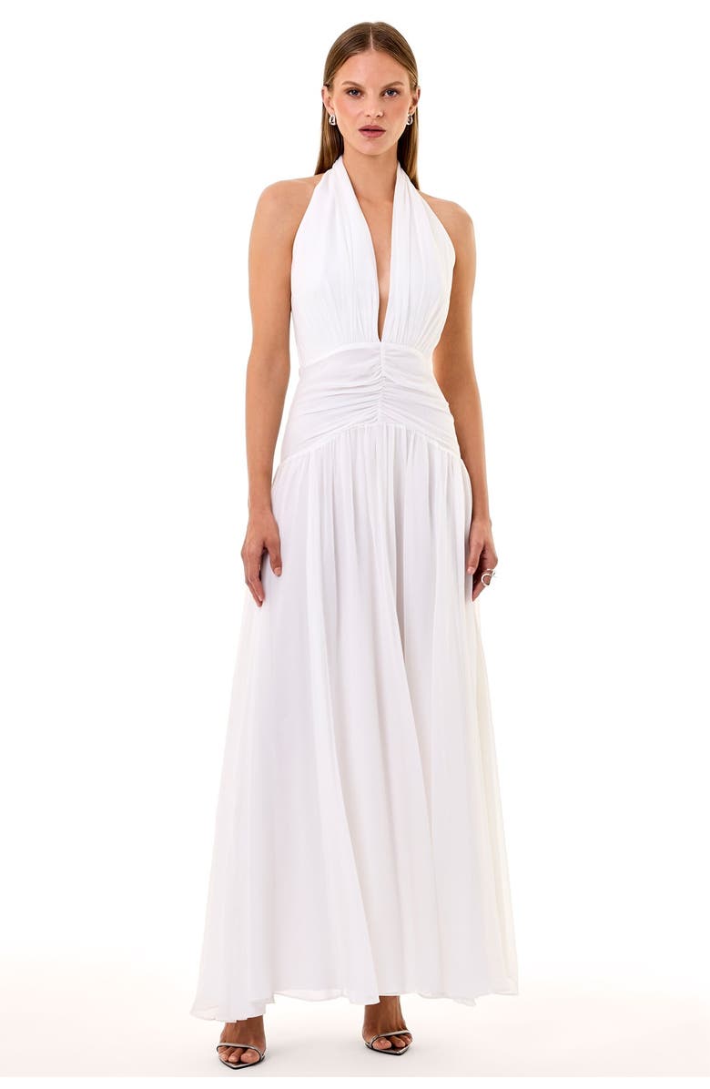 NICHOLAS Arella Halter Neck Dress, Main, color, Ivory