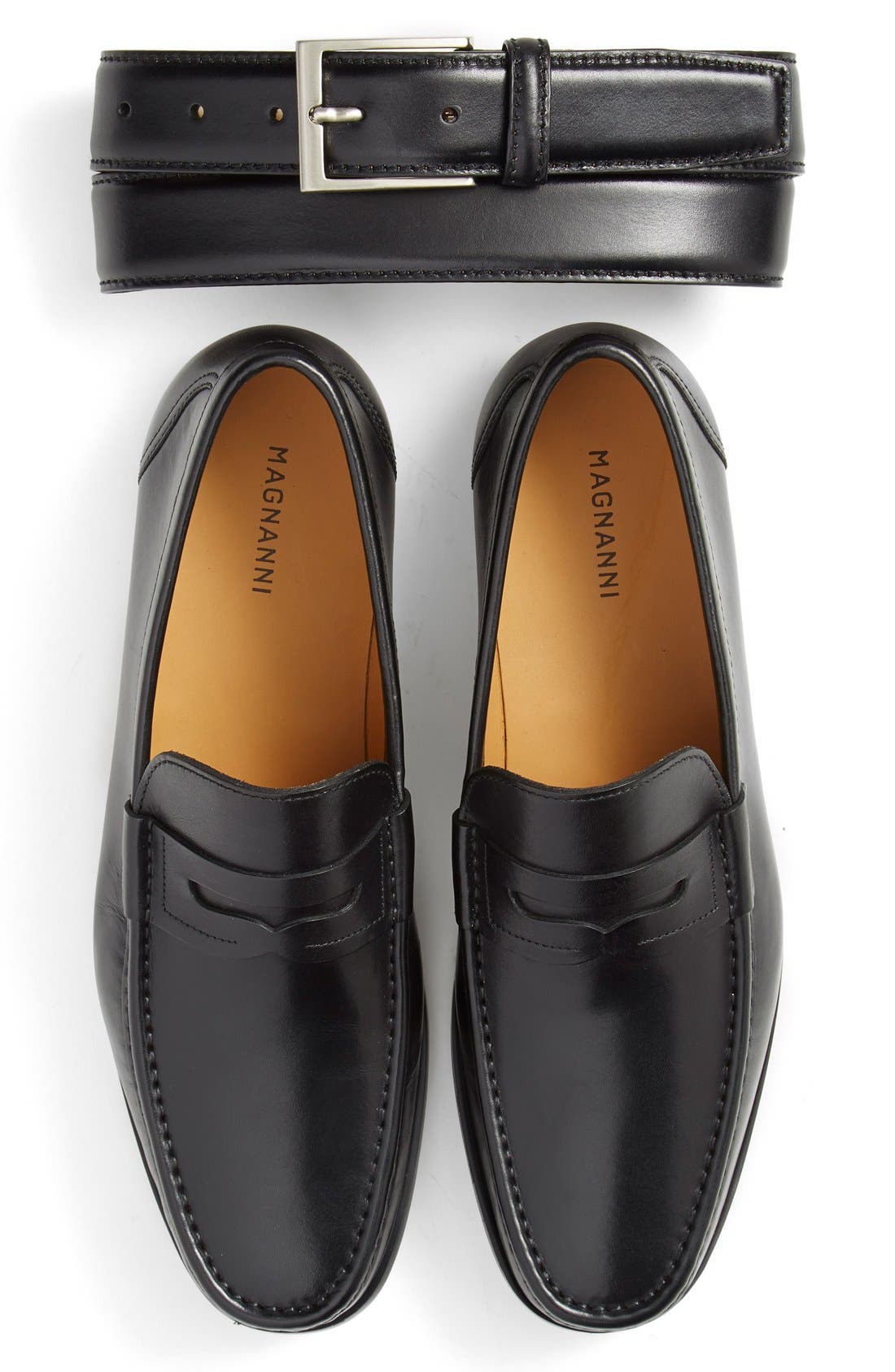 'Ares' Penny Loafer, Alternate, color, BLACK