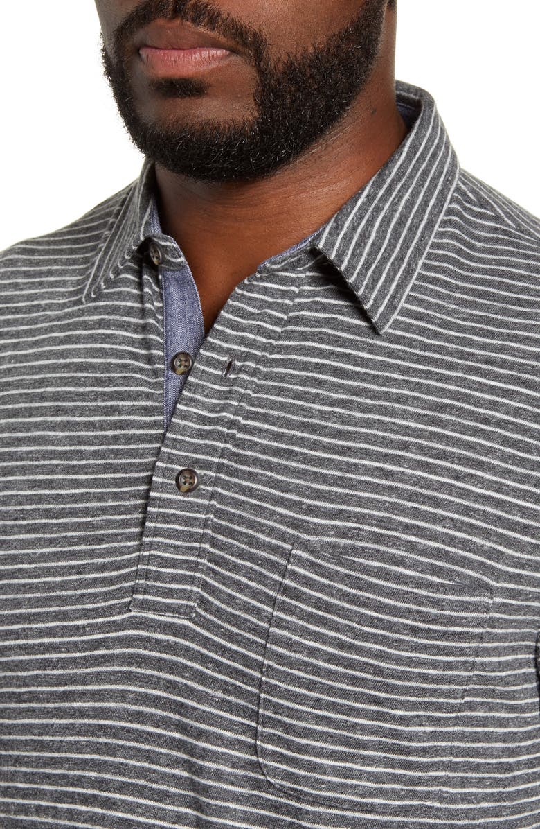  Faherty Luxe Regular Fit Stripe Long Sleeve Polo Shirt, Alternate, color, 