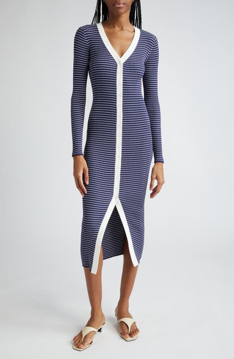 Shoko Stripe Long Sleeve Sweater Dress