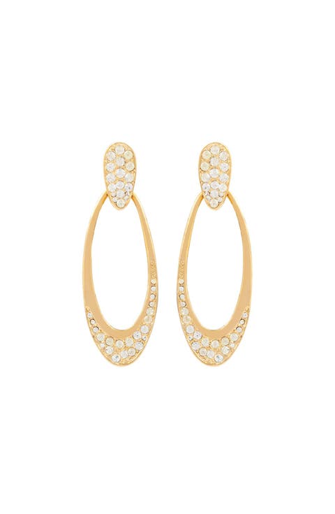 1990s Vintage Dramatic Oval Clip-On Earrings