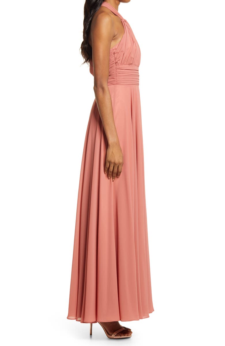 Lulus Chiffon Halter Gown, Alternate, color, 