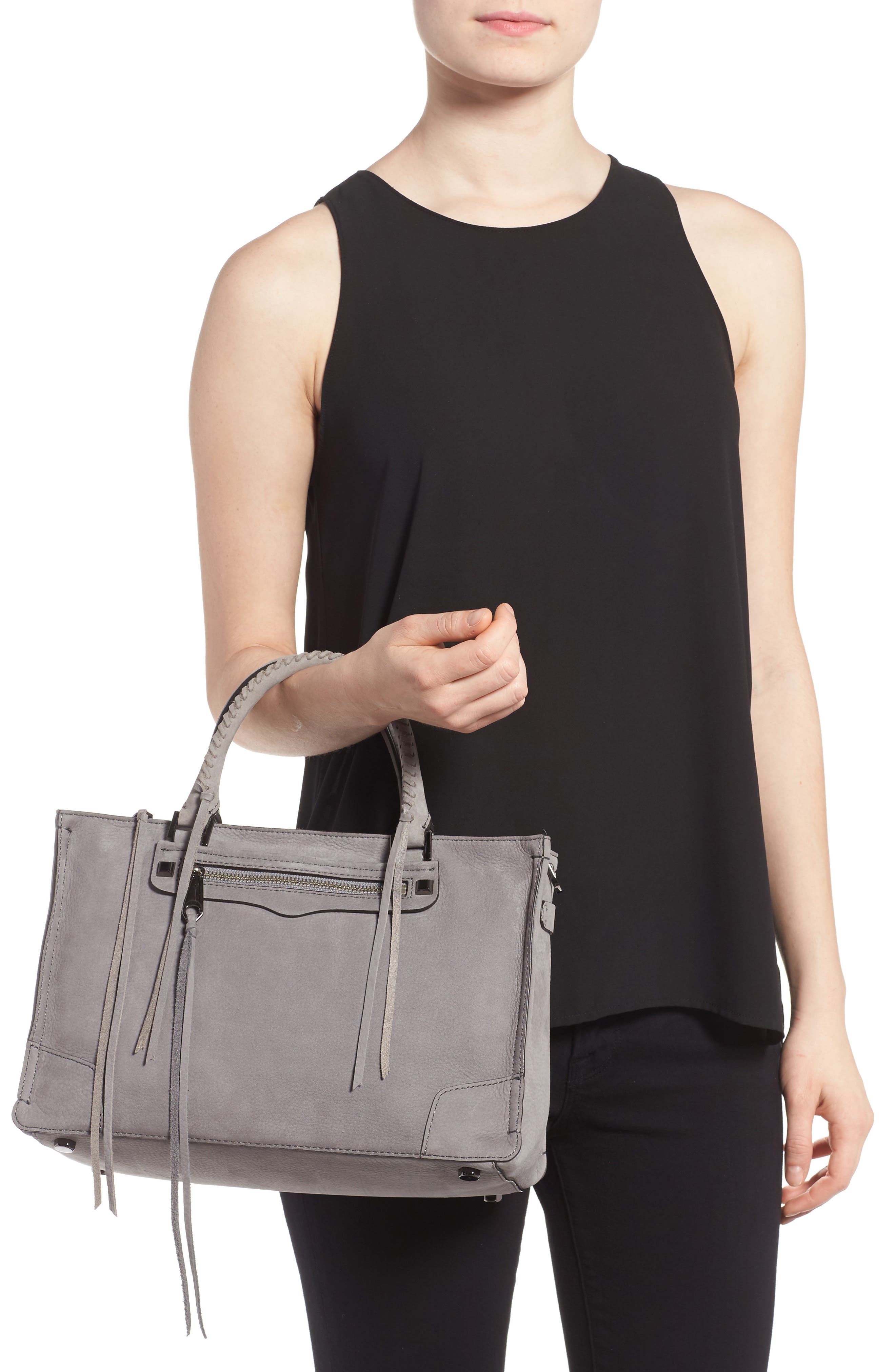 'Regan' Satchel, Alternate, color, GREY DENIM
