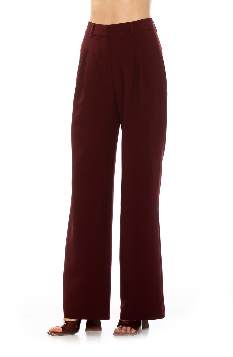 Alexia Admor Ellie Pleated Wide Leg Pants, Alternate, color, Dark Red