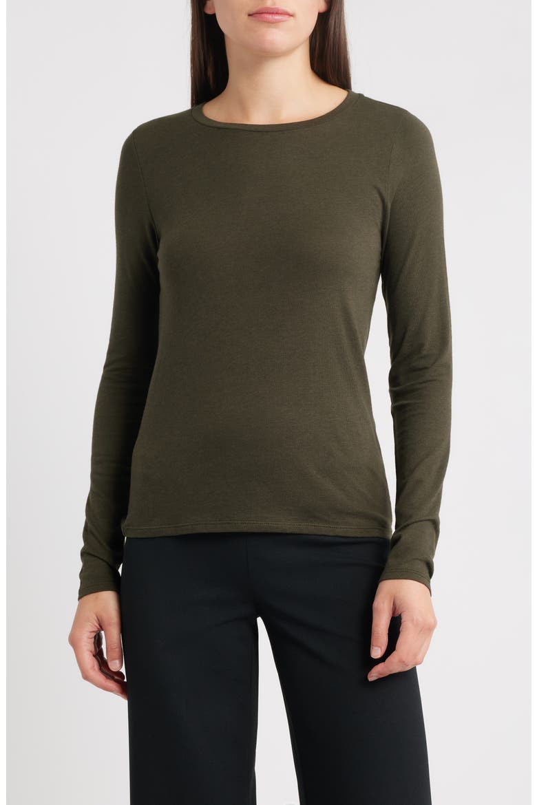 Stretch Organic Cotton Blend T-Shirt, Main, color, WOODLAND