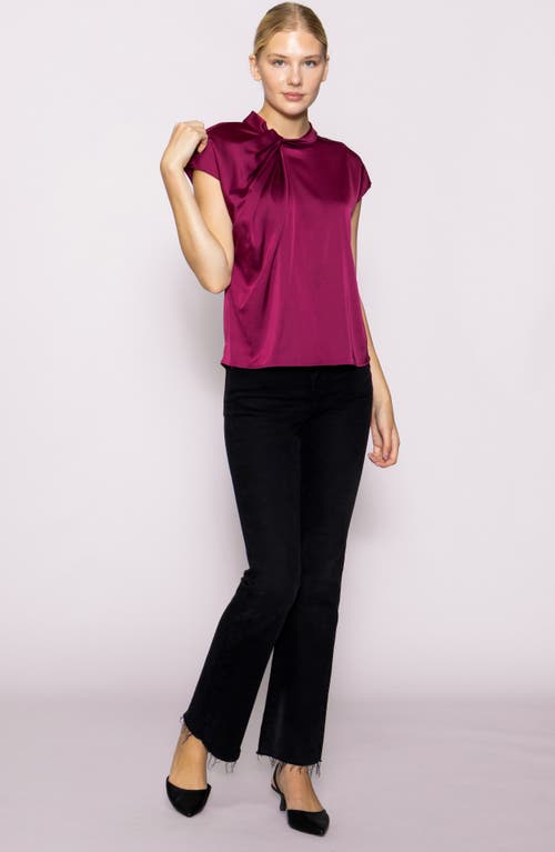 Melloday Twist Detail Cap Sleeve Top In Red