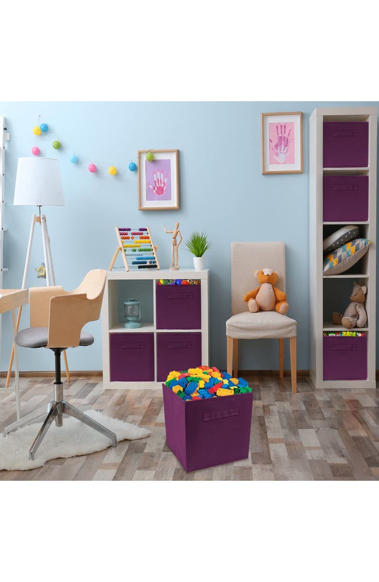 SORBUS Purple Foldable Storage Cube Basket Bin - Pack of 6, Alternate, color, Purple