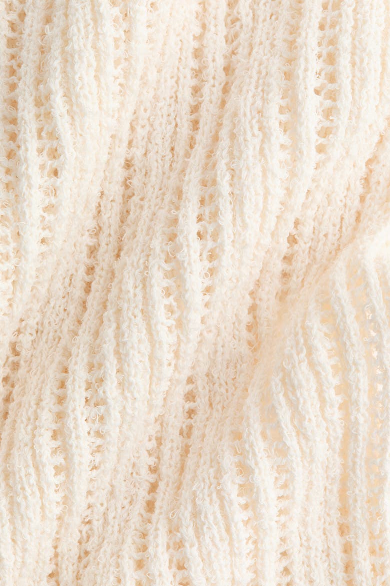 Wide Crochet-look Trousers, Alternate, color, Light beige