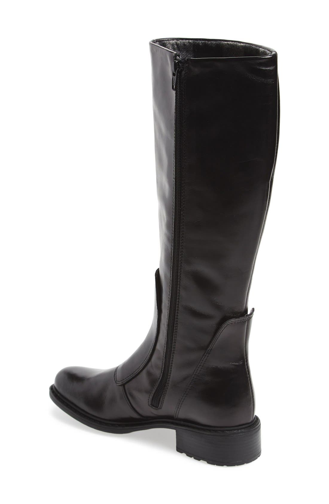 'Perina' Boot, Alternate, color, BLACK LEATHER