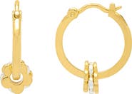 Estella Bartlett Multi Flower Beaded Hoop Earrings