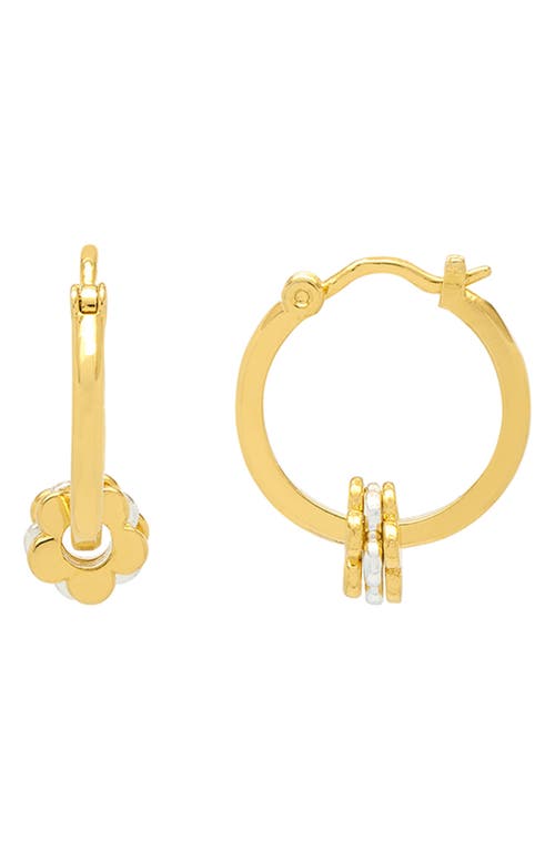 Estella Bartlett Multi Flower Beaded Hoop Earrings In Gold