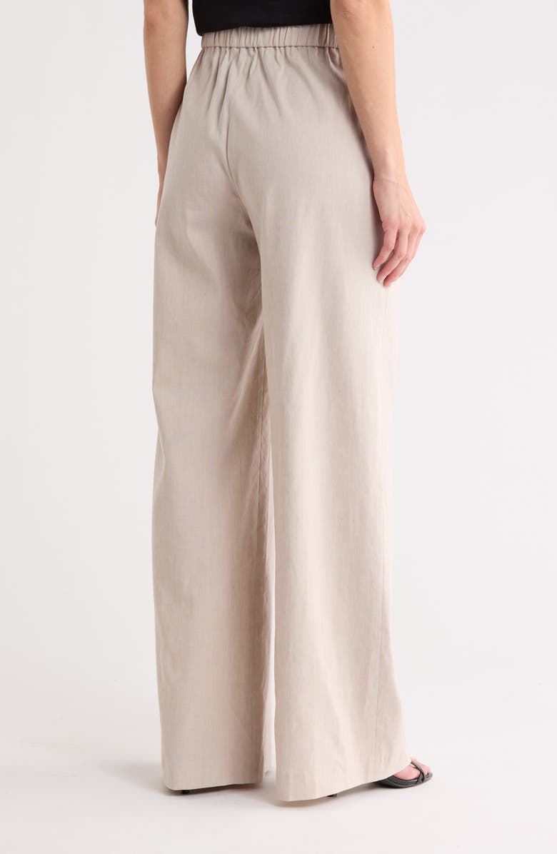 Theory Terena High Waist Linen Blend Wide Leg Pants, Alternate, color, Oatmeal Melange