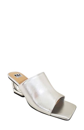 Ninety Union Florence Square Toe Mule In Silver